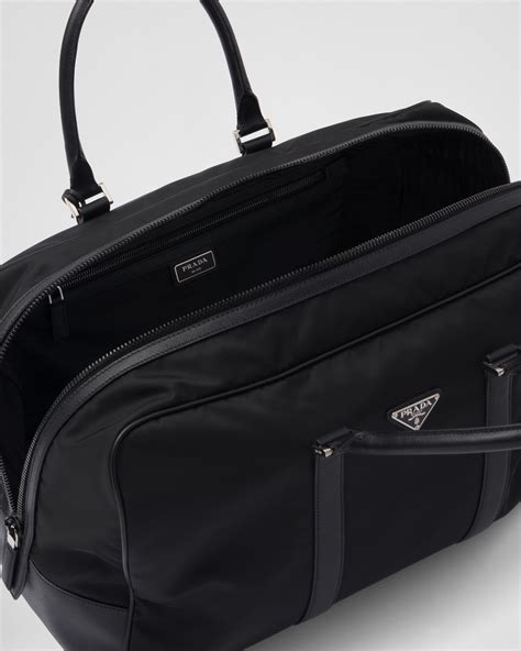 prada duffle bag nylon saffiano black|Prada nylon evening bag.